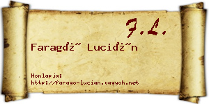 Faragó Lucián névjegykártya